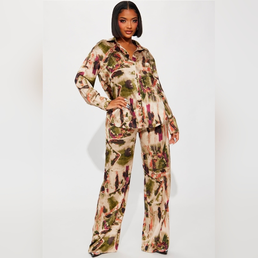 Satin Pants Set